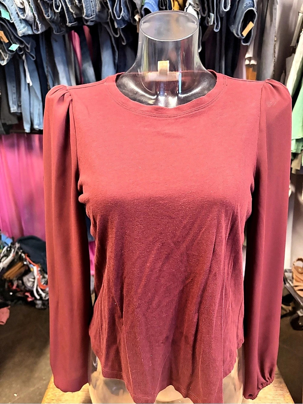 Michael Kors Long Sleeve Top in Red Size Medium